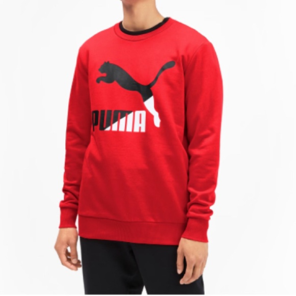 Puma Scoop Neck Sweatshirt - Red - Size M